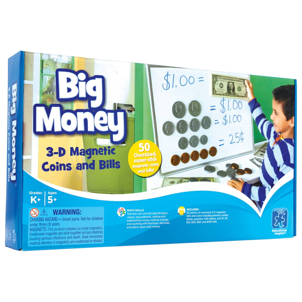 Big Money&#x2122; Magnetic Coins &#x26; Bills, 50 Pack